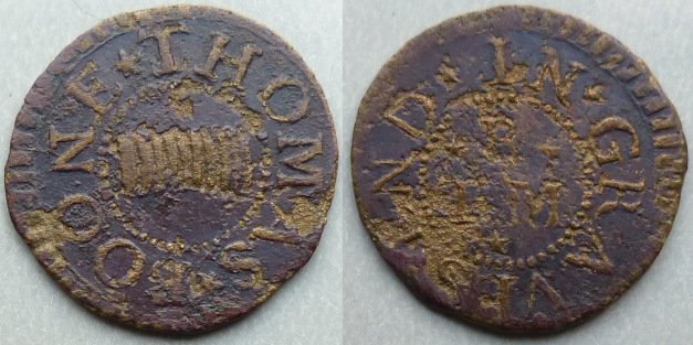 Gravesend, Thomas Boone farthing token Gravesend, Thomas Boone farthing token